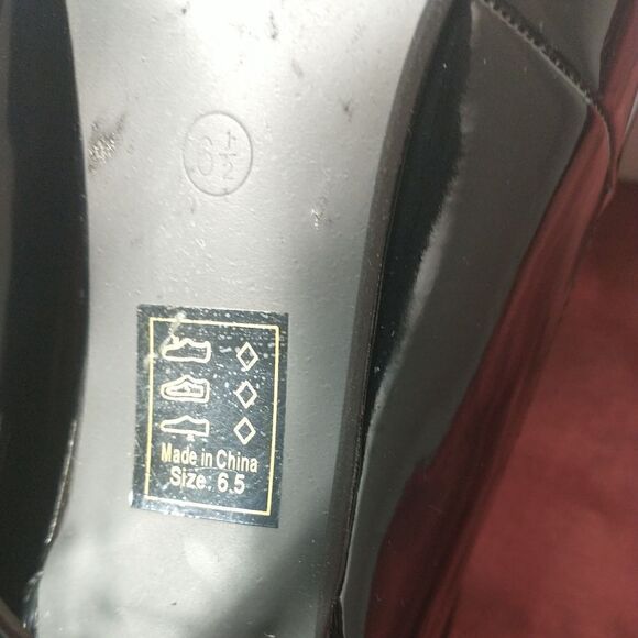 Cape Robbin Corina-5 Open Toe SZ 6.5 Sexy High Heels Black Patent - Picture 8 of 11